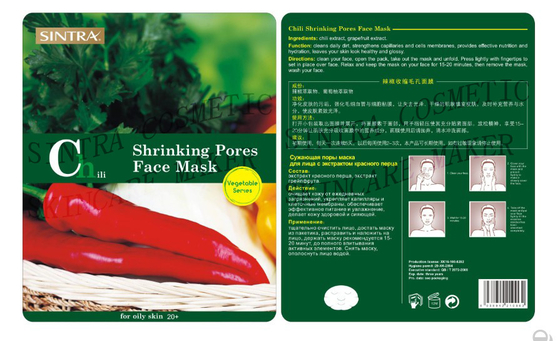 Silk Fiber Moisturizing Facial Mask , Chili Shrinking Pores Face Mask SC-05