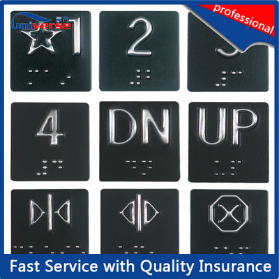 Plastic Elevator Rigid Plastic Signs , Braille Floor Number Signs