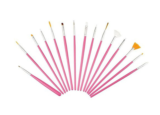 Natural Rose Red Nail Art Paint Brush In Nail Beauty Tools , Custom