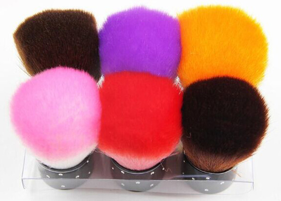 Multi Color Fibre Nail Cleaning Brush Tools For UV Gel / Art Nail Dust Cleaner