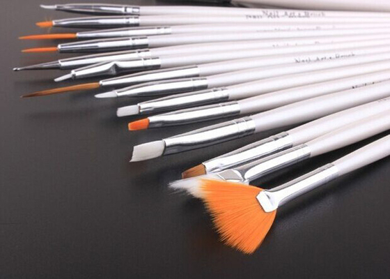 White Synthetic Nail Cleaning Brush / Draw Pattern Painting Nail Art Brush Set