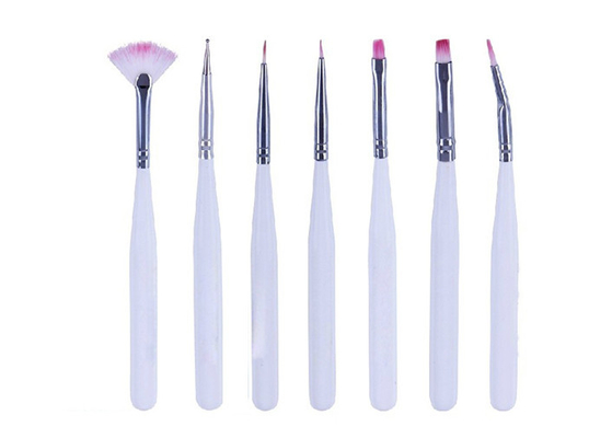 Professional Fine Thin Nail Art Brush , 7 Piece Coloured Gel Nail Art Pen At Home