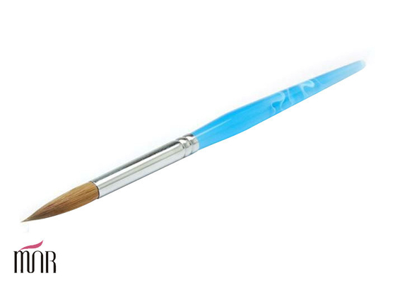 Kolinsky Sable Gel Nail Art Brushes Boots With Metal Handle , Colorful