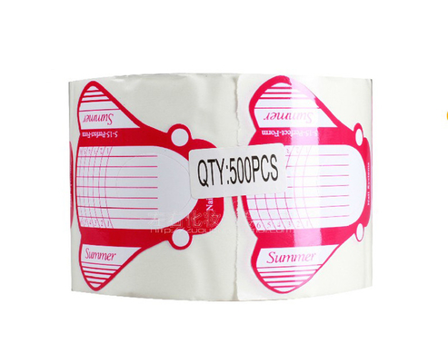 dappen Pink double thick nail form Nail Art Tools 500 pcs / roll