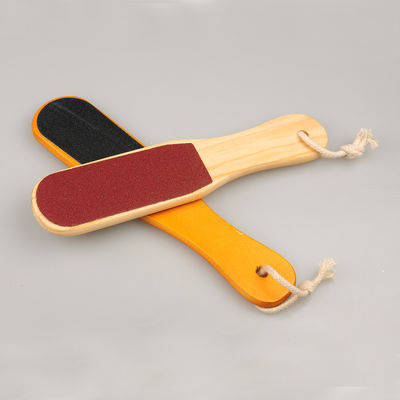 Double Sided Nail Buffer pedicure tools callus remover with Wood Handle